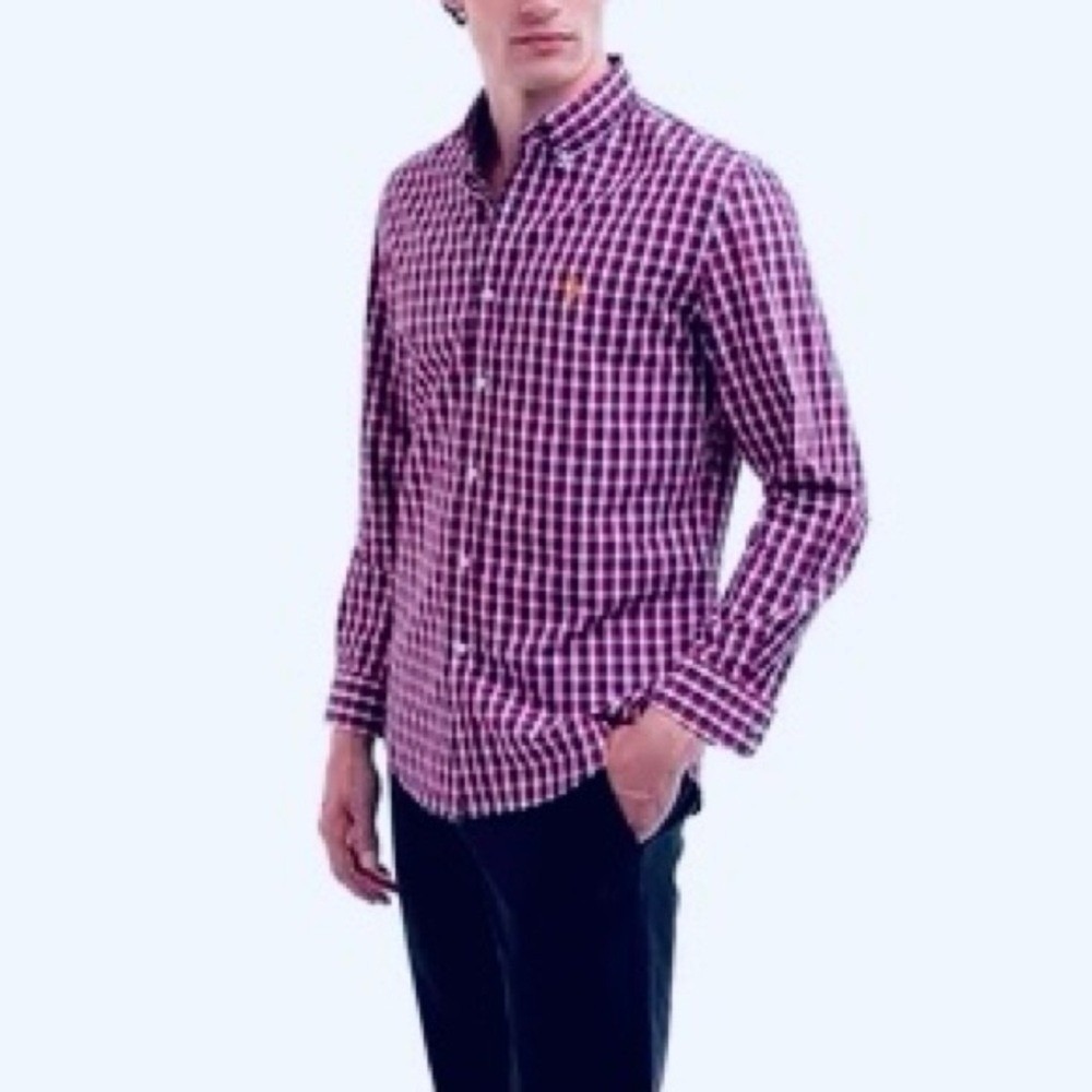 US Polo Assn. Blue/Red Button-Down Long Sleeve Shirt